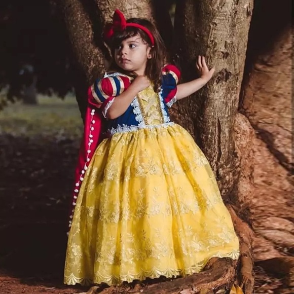 Luxury Embroidered Snow White Costume Dress - Picture 4 of 9